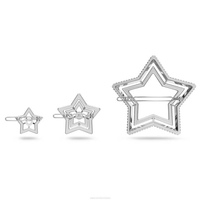 Swarovski DV4B1468 Accessori stella, bianca, placcata rodio molletta