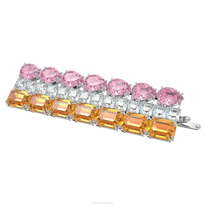 Swarovski DV4B1476 Accessori tagli misti, forma rettangolare, multicolore, rodiato molletta