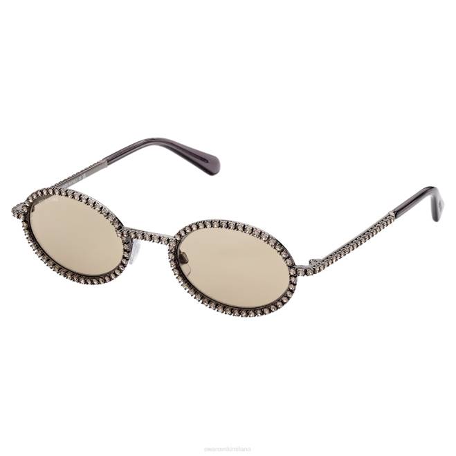 Swarovski DV4B1437 Accessori forma ovale, pavè, sk0340 08e, marrone occhiali da sole