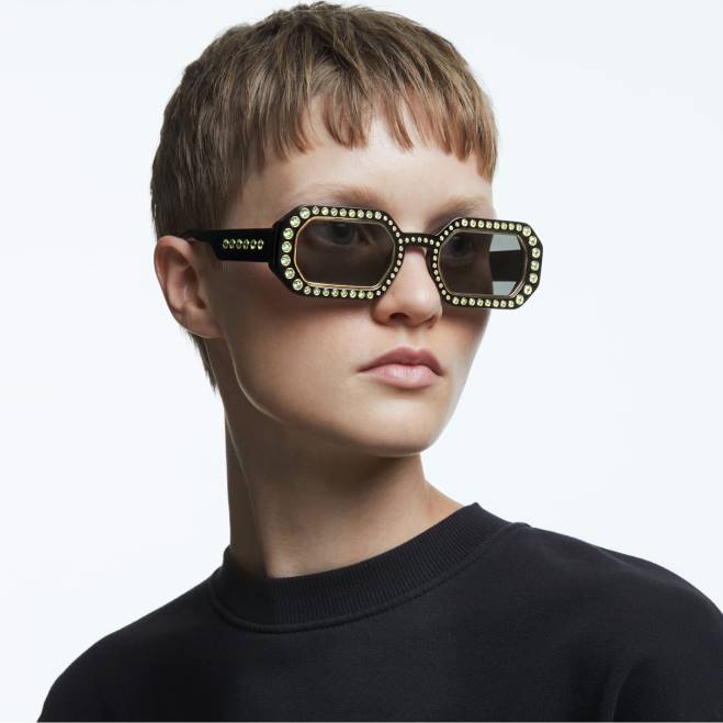 Swarovski DV4B1441 Accessori pavè, sk0345 01a, nero occhiali da sole a forma ottagonale