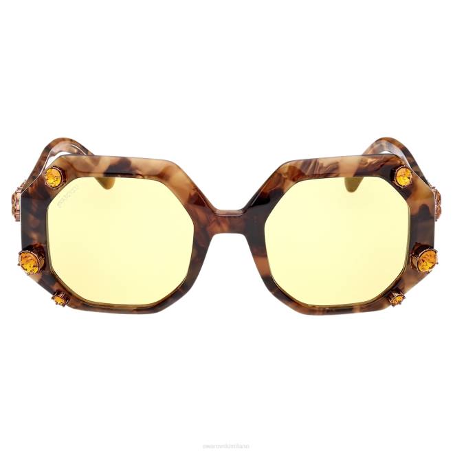 Swarovski DV4B1446 Accessori oversize, sk0375 52g, marrone occhiali da sole a forma ottagonale