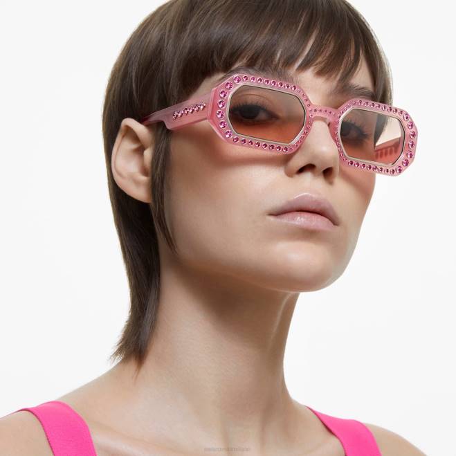 Swarovski DV4B1447 Accessori pavé, sk0345 72u, rosa occhiali da sole a forma ottagonale