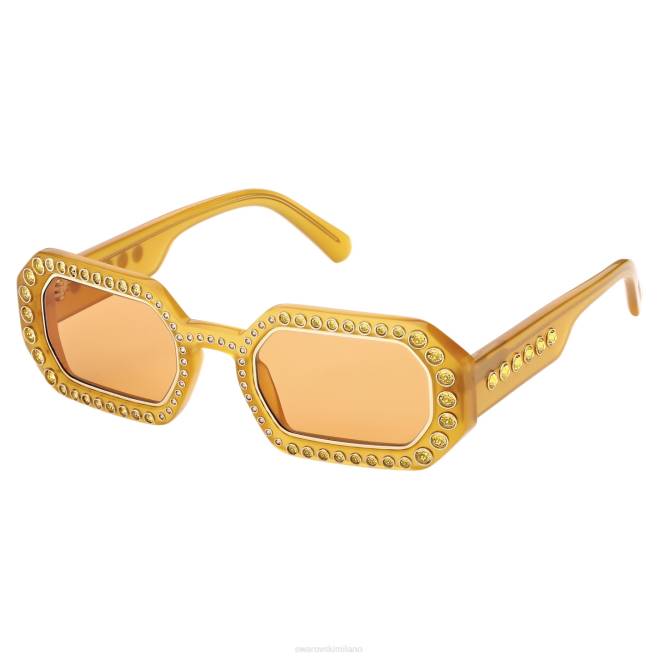 Swarovski DV4B1451 Accessori pavè, sk0345 39e, arancione occhiali da sole a forma ottagonale