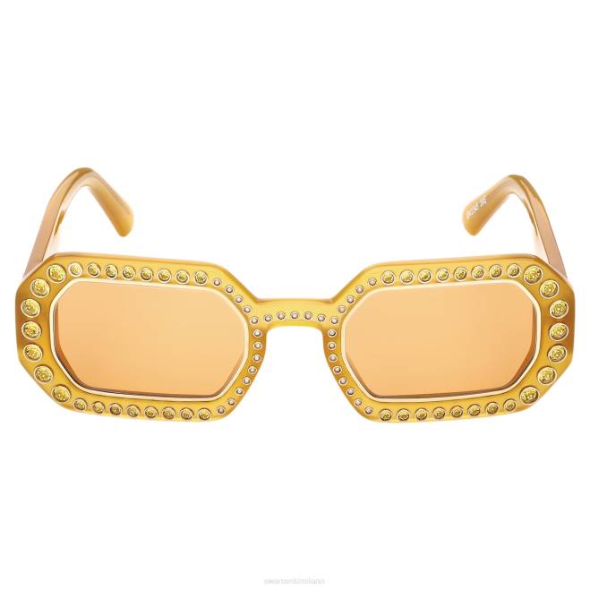 Swarovski DV4B1451 Accessori pavè, sk0345 39e, arancione occhiali da sole a forma ottagonale