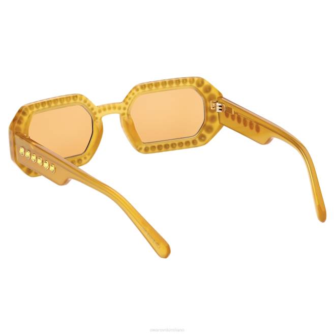 Swarovski DV4B1451 Accessori pavè, sk0345 39e, arancione occhiali da sole a forma ottagonale