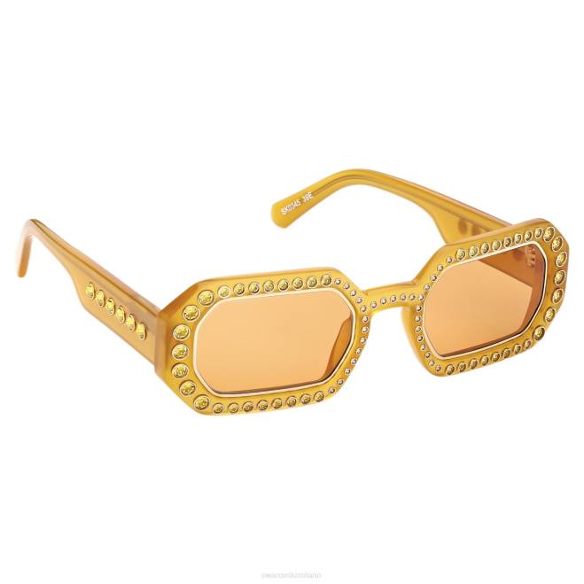 Swarovski DV4B1451 Accessori pavè, sk0345 39e, arancione occhiali da sole a forma ottagonale