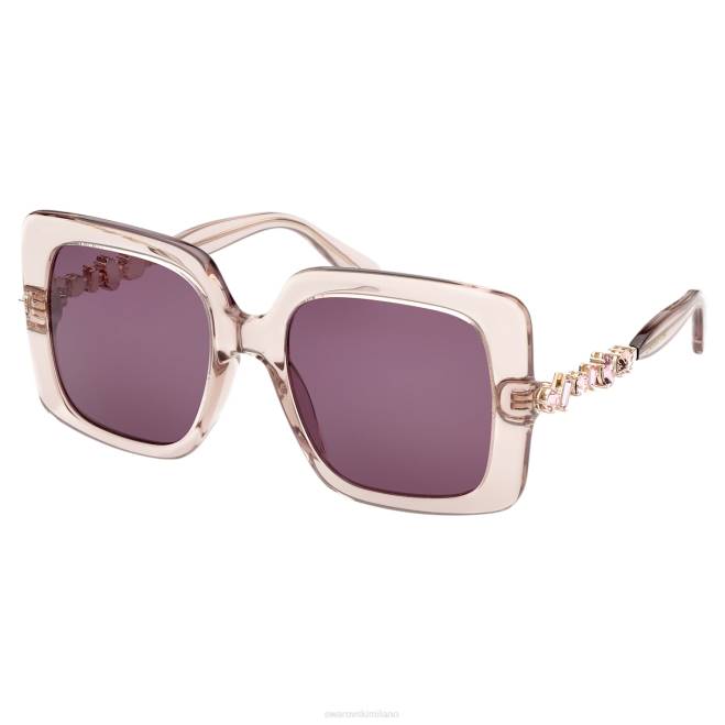 Swarovski DV4B1462 Accessori oversize, forma quadrata, sk0357 anni '20, viola occhiali da sole