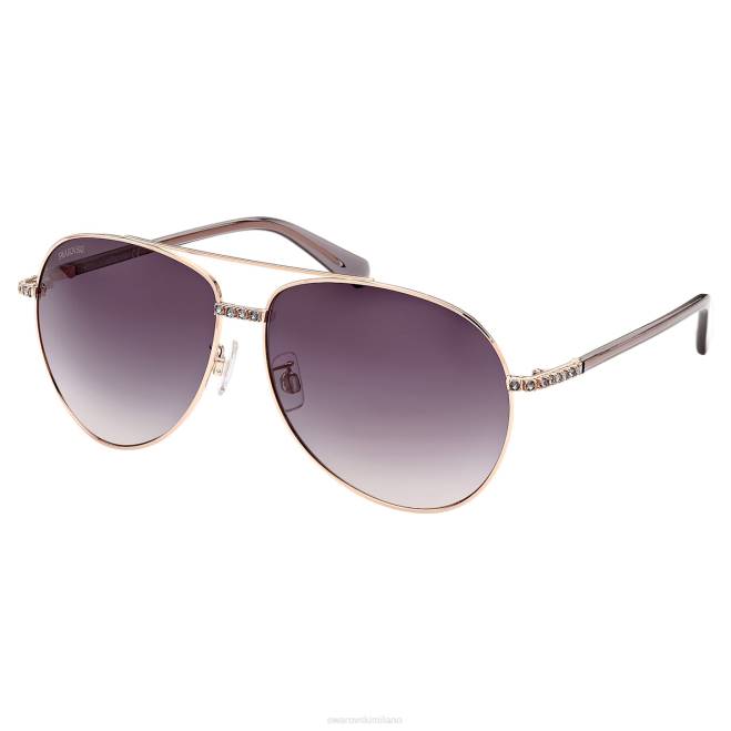 Swarovski DV4B1466 Accessori forma pilota, tinta sfumata, sk0343-h 33b, nero occhiali da sole