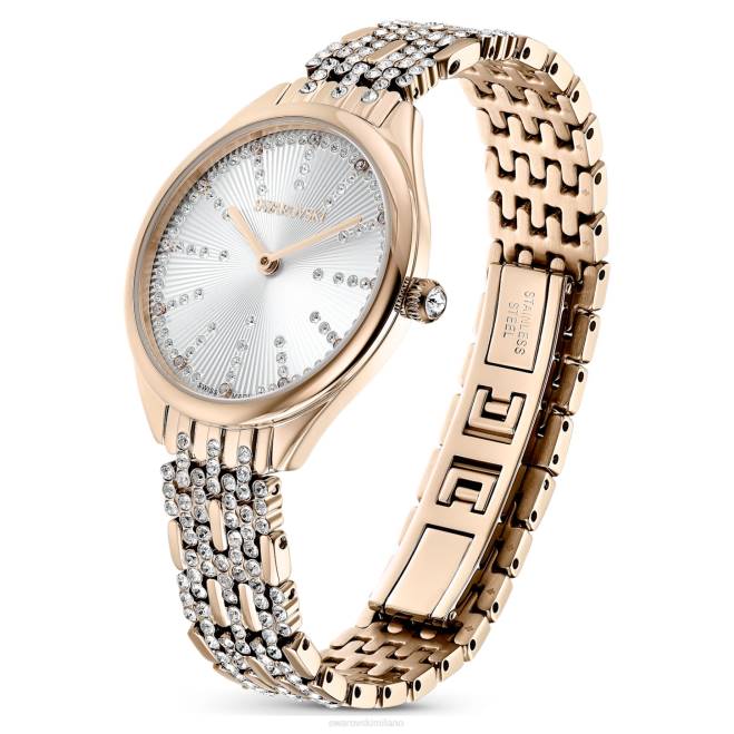Swarovski DV4B1135 Accessori prodotto in Svizzera, pavé, bracciale in metallo, tonalità oro, finitura tonalità oro champagne attirare l'orologio