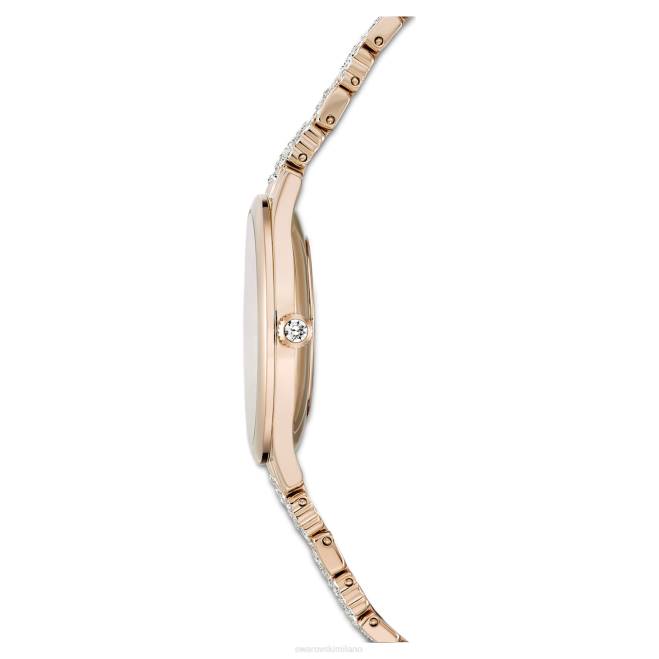Swarovski DV4B1135 Accessori prodotto in Svizzera, pavé, bracciale in metallo, tonalità oro, finitura tonalità oro champagne attirare l'orologio