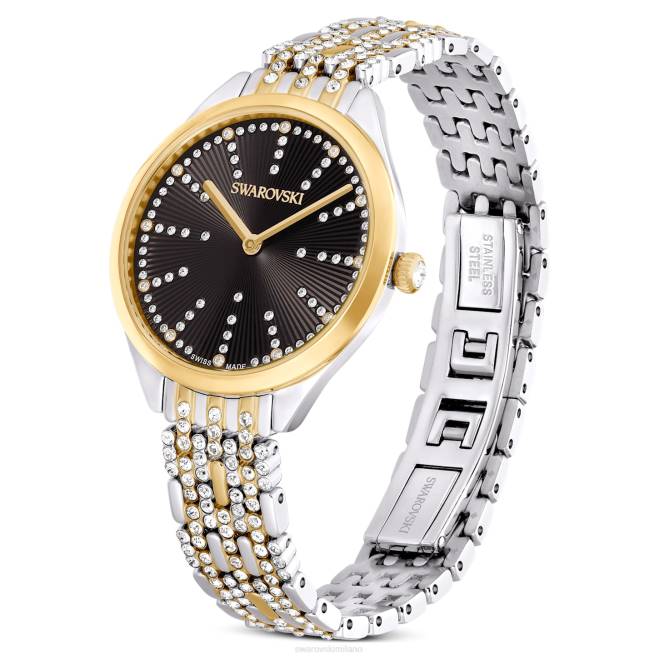 Swarovski DV4B1137 Accessori Swiss made, pavè, bracciale in metallo, nero, finiture metalliche miste attirare l'orologio