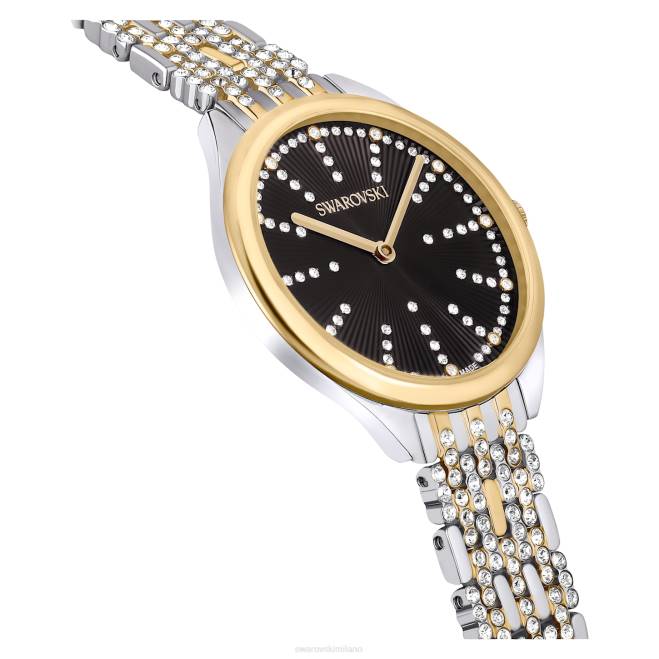 Swarovski DV4B1137 Accessori Swiss made, pavè, bracciale in metallo, nero, finiture metalliche miste attirare l'orologio
