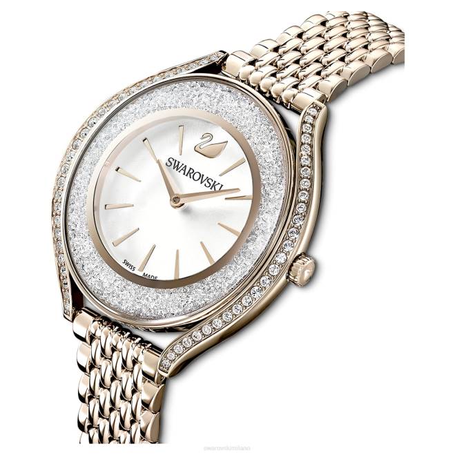 Swarovski DV4B1138 Accessori prodotto in Svizzera, bracciale in metallo, tonalità oro, finitura tonalità oro champagne orologio dall'aura cristallina