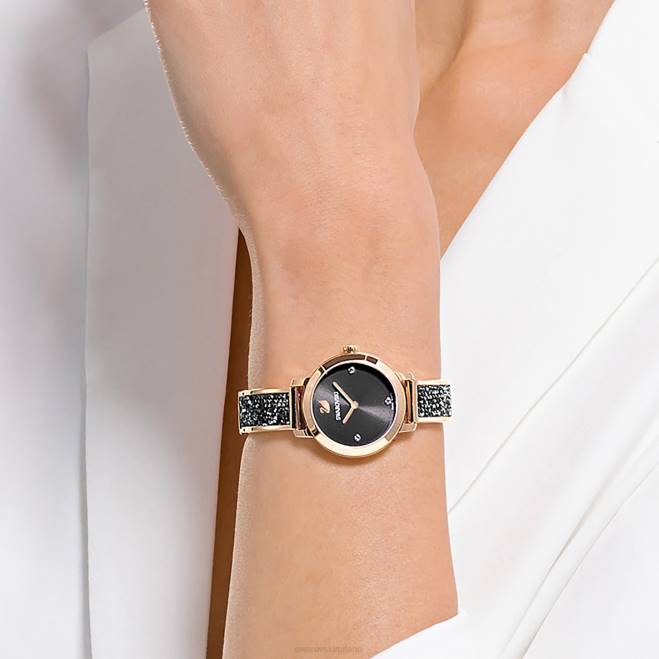 Swarovski DV4B1139 Accessori swiss made, bracciale in metallo, grigio, finitura color oro champagne orologio rock cosmico