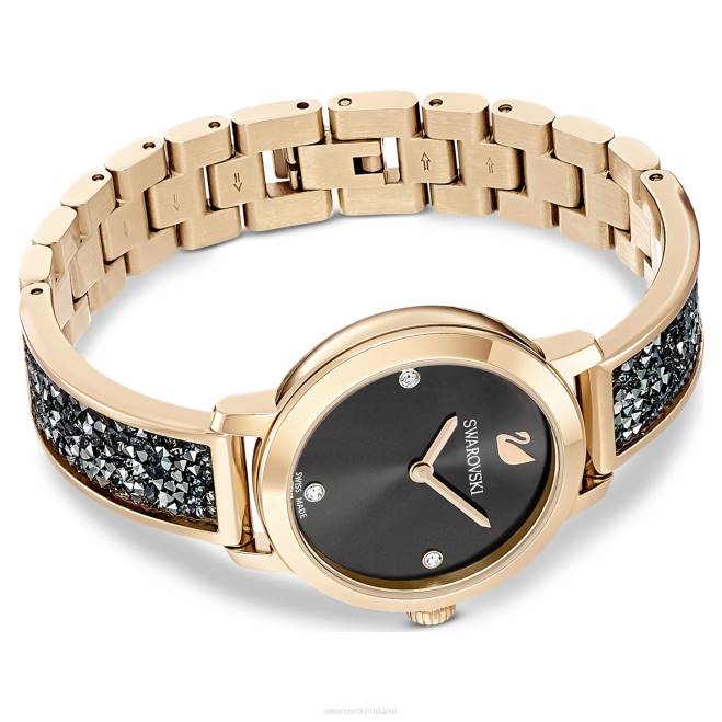 Swarovski DV4B1139 Accessori swiss made, bracciale in metallo, grigio, finitura color oro champagne orologio rock cosmico