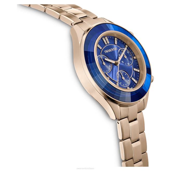 Swarovski DV4B1143 Accessori Swiss made, bracciale in metallo, blu, finitura color oro champagne orologio sportivo Octea Lux