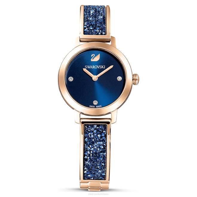 Swarovski DV4B1154 Accessori Swiss made, bracciale in metallo, blu, finitura tonalità oro rosa orologio rock cosmico