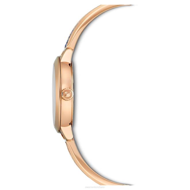 Swarovski DV4B1154 Accessori Swiss made, bracciale in metallo, blu, finitura tonalità oro rosa orologio rock cosmico