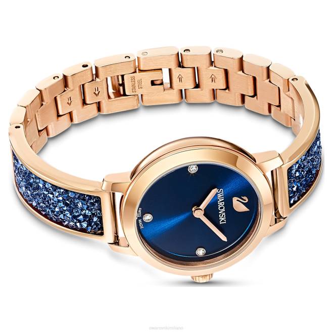Swarovski DV4B1154 Accessori Swiss made, bracciale in metallo, blu, finitura tonalità oro rosa orologio rock cosmico