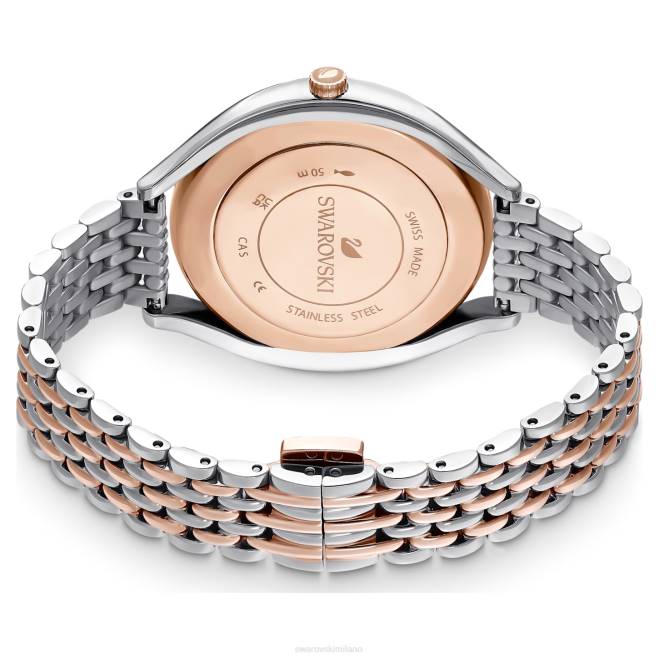 Swarovski DV4B1167 Accessori prodotto in Svizzera, bracciale in metallo, tonalità oro rosa, finitura in metalli misti orologio dall'aura cristallina