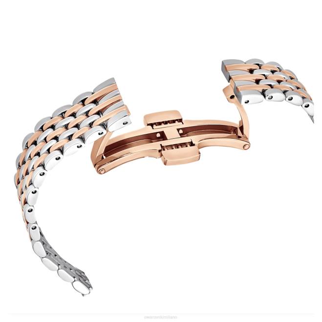 Swarovski DV4B1167 Accessori prodotto in Svizzera, bracciale in metallo, tonalità oro rosa, finitura in metalli misti orologio dall'aura cristallina