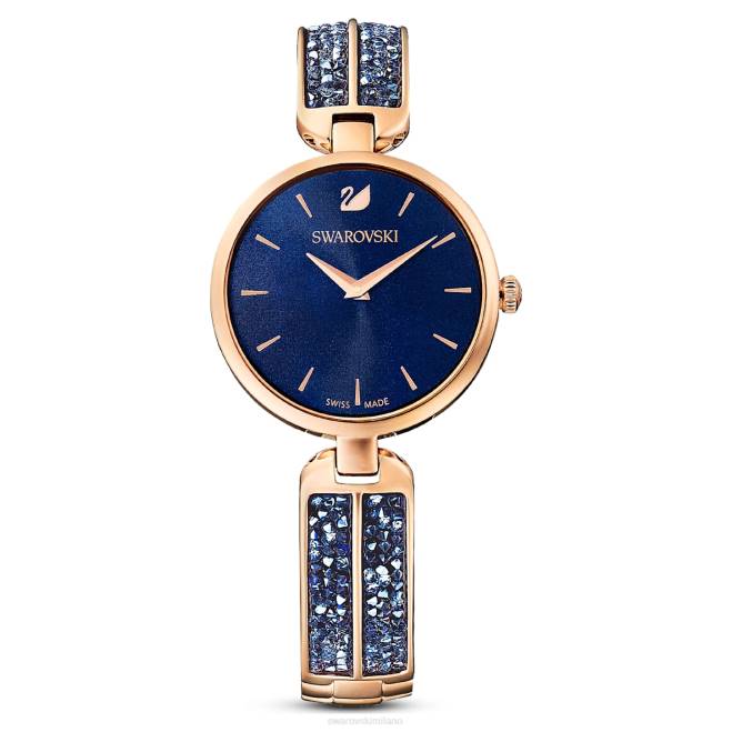 Swarovski DV4B1168 Accessori Swiss made, bracciale in metallo, blu, finitura tonalità oro rosa orologio rock da sogno