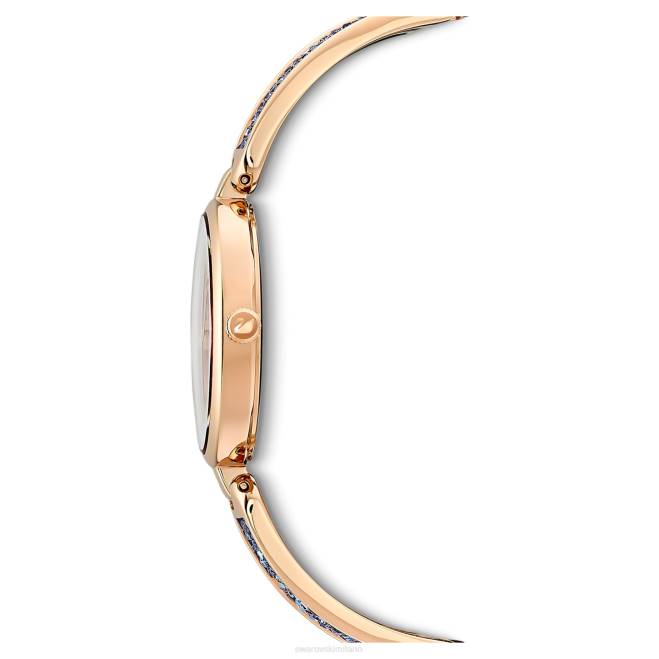 Swarovski DV4B1168 Accessori Swiss made, bracciale in metallo, blu, finitura tonalità oro rosa orologio rock da sogno