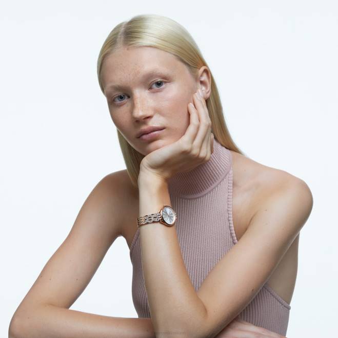 Swarovski DV4B1169 Accessori prodotto in Svizzera, pavé, bracciale in metallo, tonalità oro rosa, finitura tonalità oro rosa attirare l'orologio