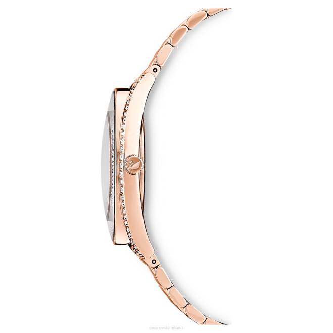 Swarovski DV4B1172 Accessori prodotto in Svizzera, bracciale in metallo, tonalità oro rosa, finitura tonalità oro rosa orologio dall'aura cristallina
