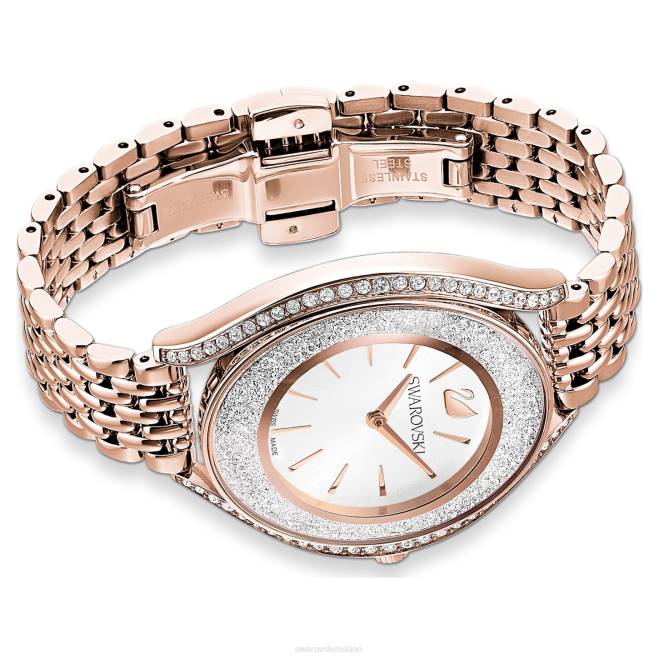 Swarovski DV4B1172 Accessori prodotto in Svizzera, bracciale in metallo, tonalità oro rosa, finitura tonalità oro rosa orologio dall'aura cristallina
