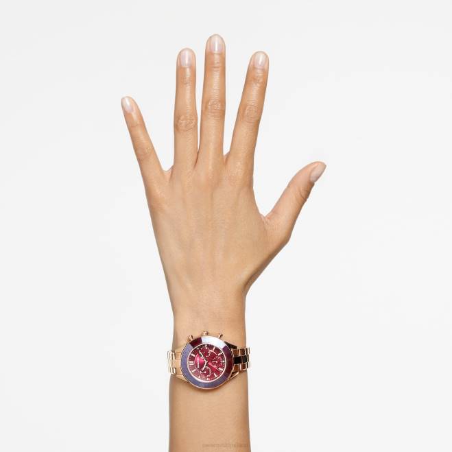 Swarovski DV4B1176 Accessori Swiss made, bracciale in metallo, rosso, finitura tonalità oro rosa orologio sportivo Octea Lux
