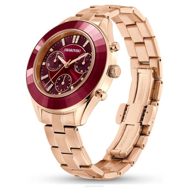 Swarovski DV4B1176 Accessori Swiss made, bracciale in metallo, rosso, finitura tonalità oro rosa orologio sportivo Octea Lux