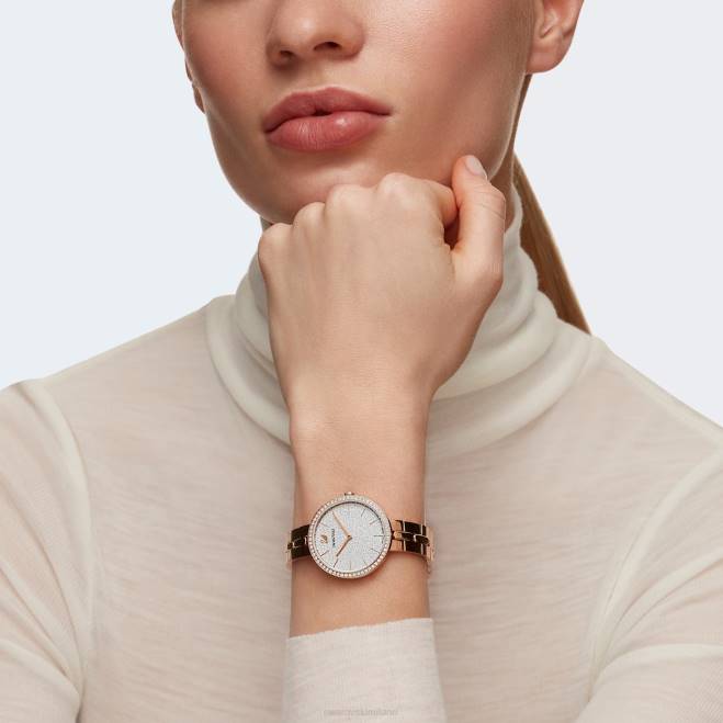 Swarovski DV4B1180 Accessori prodotto in Svizzera, bracciale in metallo, tonalità oro rosa, finitura tonalità oro rosa orologio cosmopolita