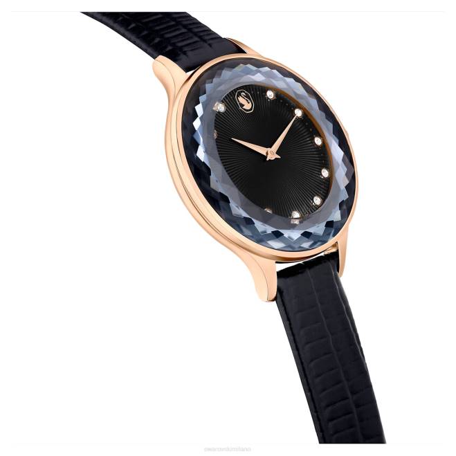 Swarovski DV4B1181 Accessori Swiss made, cinturino in pelle, nero, finitura tonalità oro rosa orologio Octea Nova