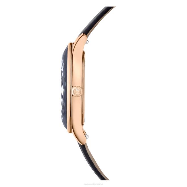 Swarovski DV4B1181 Accessori Swiss made, cinturino in pelle, nero, finitura tonalità oro rosa orologio Octea Nova