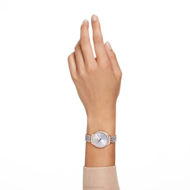 Swarovski DV4B1182 Accessori prodotto in Svizzera, pavé, bracciale in metallo, tonalità oro rosa, finitura in metallo misto attirare l'orologio