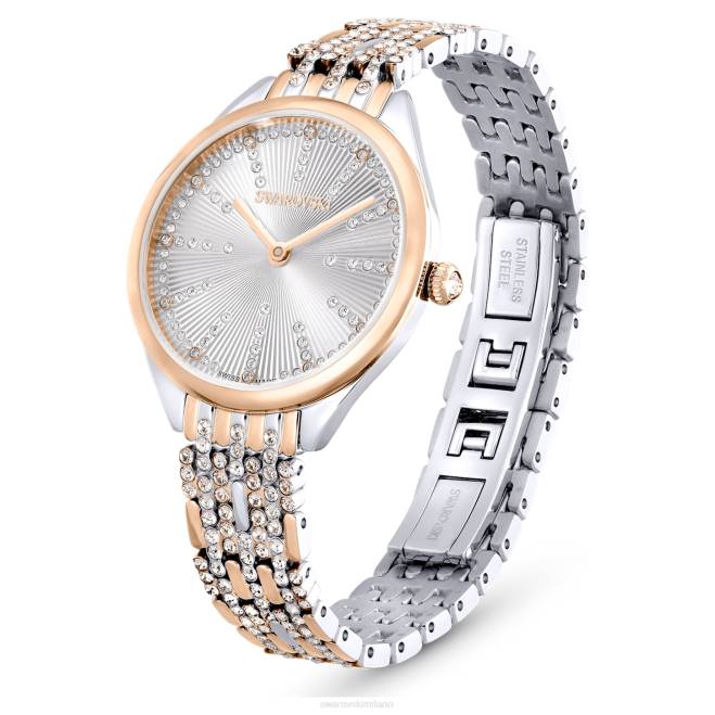 Swarovski DV4B1182 Accessori prodotto in Svizzera, pavé, bracciale in metallo, tonalità oro rosa, finitura in metallo misto attirare l'orologio