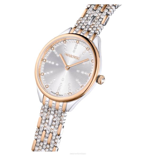 Swarovski DV4B1182 Accessori prodotto in Svizzera, pavé, bracciale in metallo, tonalità oro rosa, finitura in metallo misto attirare l'orologio