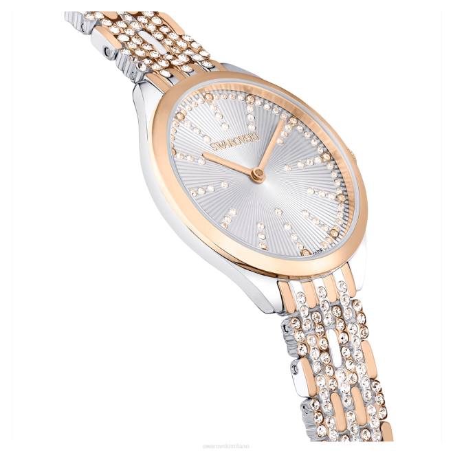 Swarovski DV4B1182 Accessori prodotto in Svizzera, pavé, bracciale in metallo, tonalità oro rosa, finitura in metallo misto attirare l'orologio