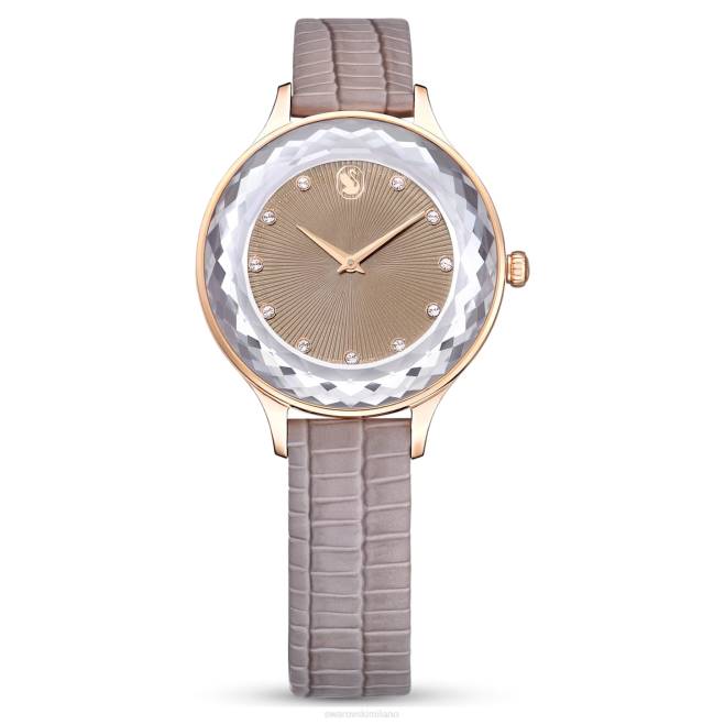 Swarovski DV4B1184 Accessori Swiss made, cinturino in pelle, beige, finitura tonalità oro rosa orologio Octea Nova
