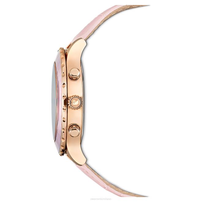 Swarovski DV4B1191 Accessori Swiss made, cinturino in pelle, colore rosa, finitura tonalità oro rosa orologio cronografo Octea Lux