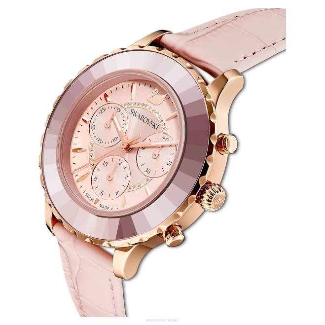 Swarovski DV4B1191 Accessori Swiss made, cinturino in pelle, colore rosa, finitura tonalità oro rosa orologio cronografo Octea Lux