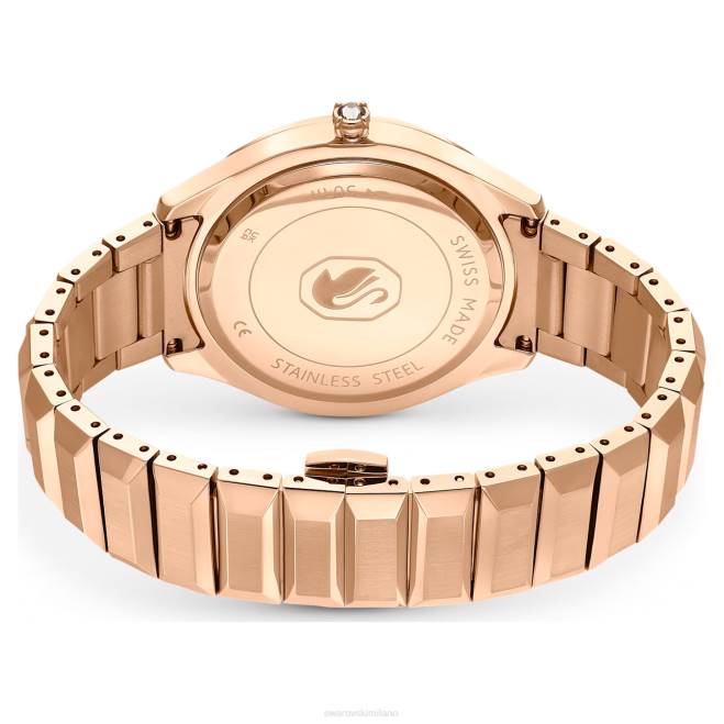 Swarovski DV4B1193 Accessori Swiss made, bracciale in metallo, nero, finitura tonalità oro rosa Orologio da 37 mm