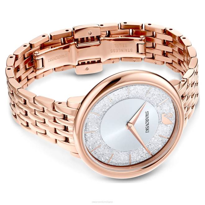 Swarovski DV4B1199 Accessori prodotto in Svizzera, bracciale in metallo, tonalità oro rosa, finitura tonalità oro rosa orologio cristallino ed elegante