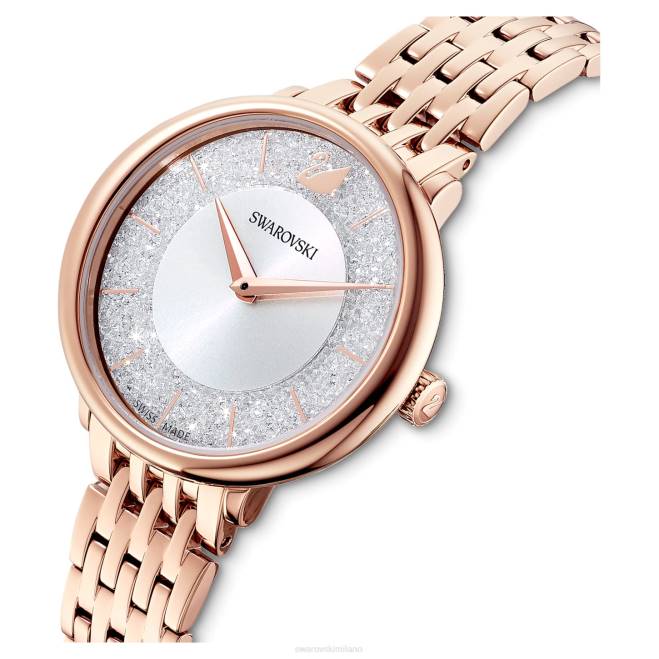 Swarovski DV4B1199 Accessori prodotto in Svizzera, bracciale in metallo, tonalità oro rosa, finitura tonalità oro rosa orologio cristallino ed elegante