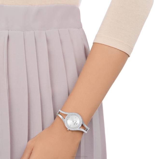 Swarovski DV4B1220 Accessori prodotto in Svizzera, bracciale in metallo, tono argento, acciaio inossidabile orologio eterno