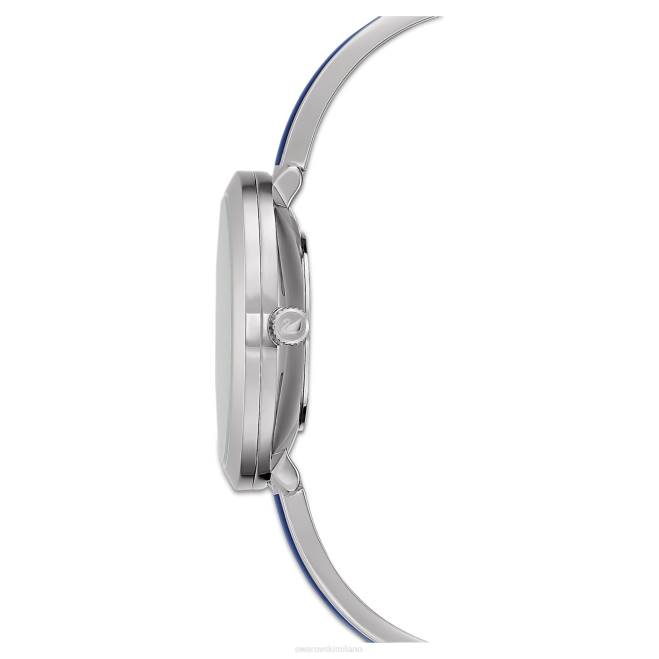 Swarovski DV4B1222 Accessori prodotto in Svizzera, bracciale in metallo, blu, acciaio inossidabile orologio dal piacere cristallino