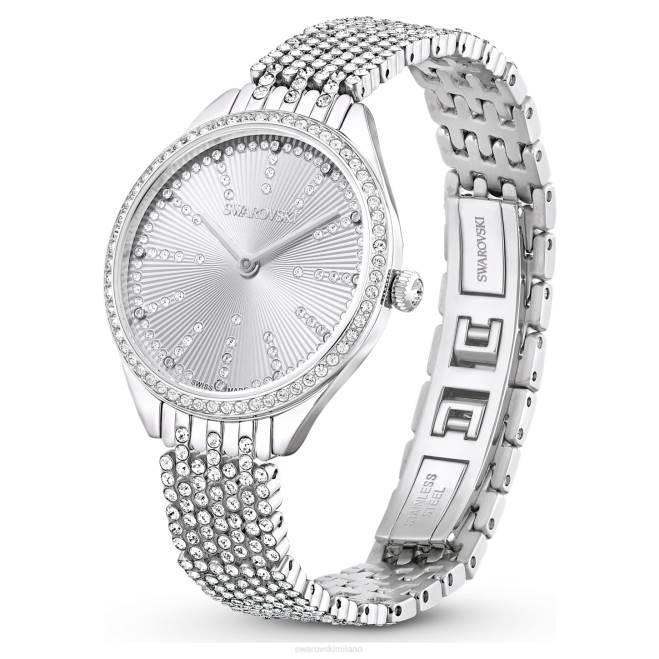 Swarovski DV4B1223 Accessori prodotto in Svizzera, pavé completo, bracciale in metallo, tono argento, acciaio inossidabile attirare l'orologio