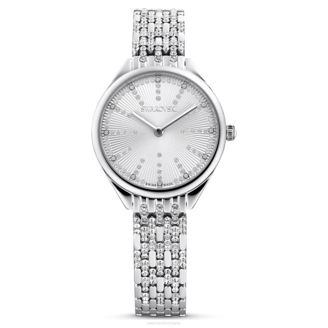 Swarovski DV4B1224 Accessori prodotto in Svizzera, pavé, bracciale in metallo, tono argento, acciaio inossidabile attirare l'orologio