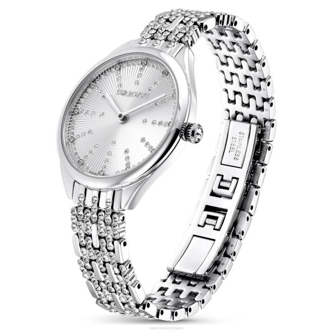 Swarovski DV4B1224 Accessori prodotto in Svizzera, pavé, bracciale in metallo, tono argento, acciaio inossidabile attirare l'orologio